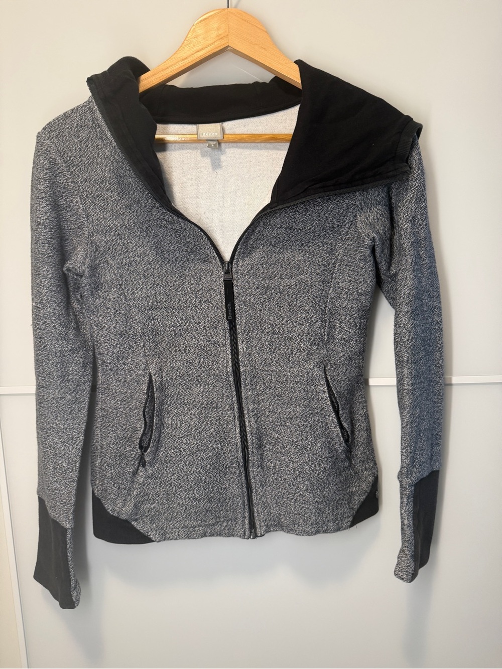Bench Gray Hooded Utility Jacket with Black Trim